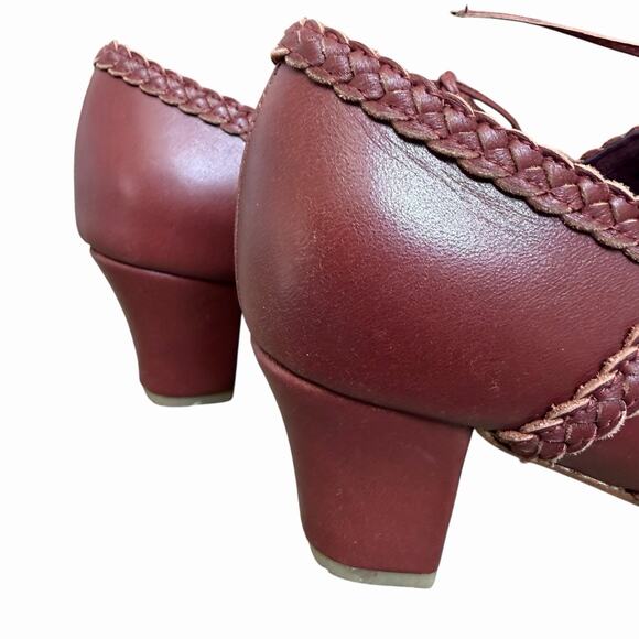 Bali Elf Maroon Leather Mary Jane Oxford Heels Size 8.5 NWOB - Picture 8 of 12